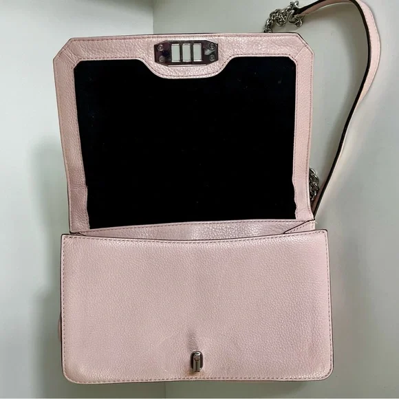 Rebecca Minkoff Love Crossbody Blush Pink Quilted Leather Feminine Quiet Luxury - Picture 5 of 15